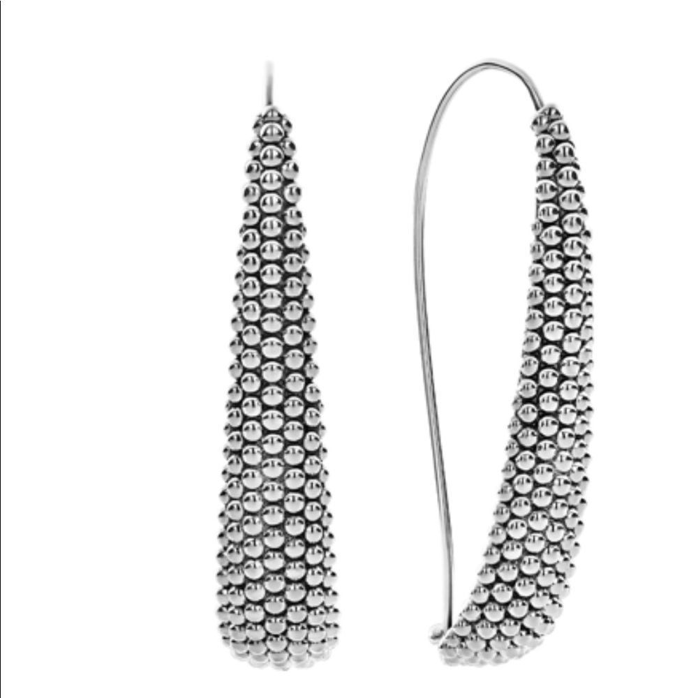 Lagos Caviar Teardrop Earrings Sterling Silver